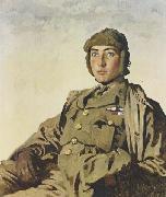Sir William Orpen Lieut A.P.F.Rhys Davids,DSO.MC oil painting reproduction